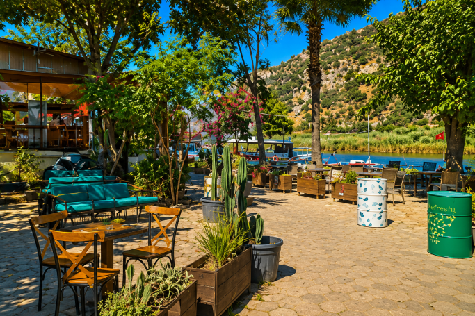 Entspannter Flussblick in Dalyan Ausblick auf den Dalyan Fluss